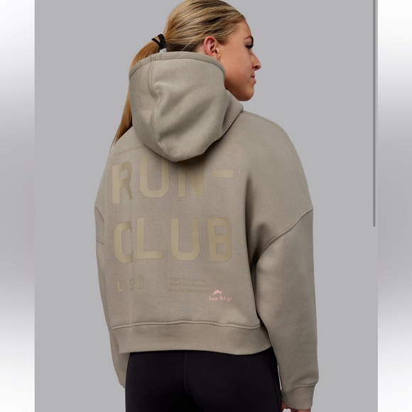 Lskd Tops - New LSKD Run Club Hoodie in soft elephant tan grey size medium